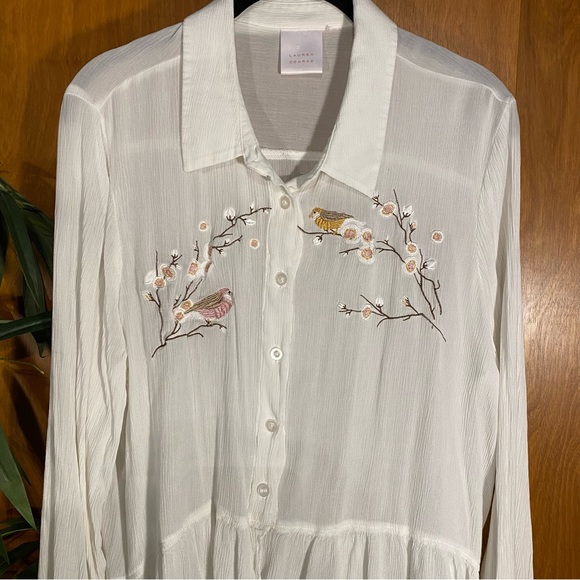 Lauren Conrad Sheer White High Low Top XXL - Picture 3 of 9